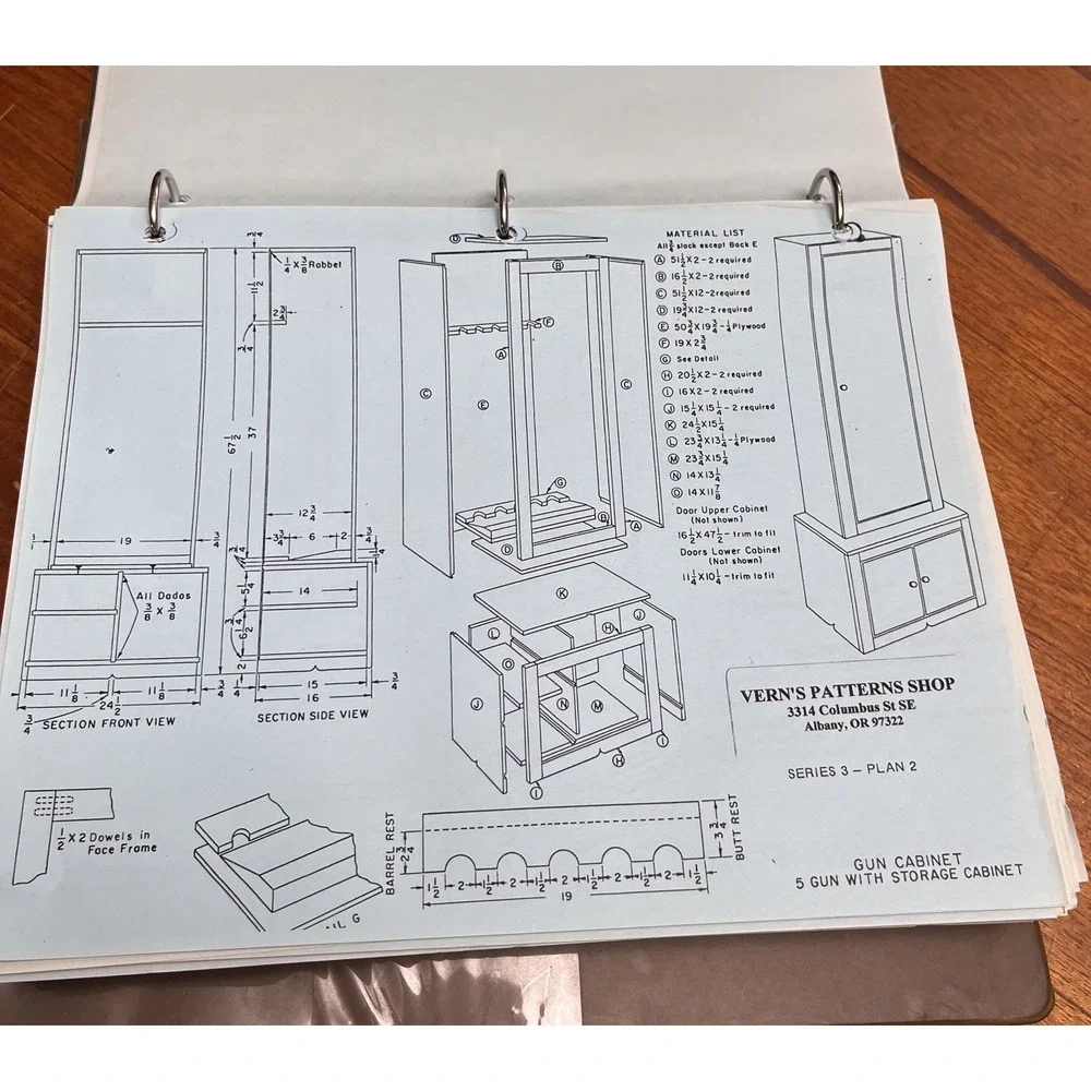 Huge Lot: 200 Vintage Woodworking Project Plans & Measured Drawings Binder